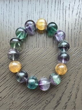 Fluorite bracelet 14mm SIZE 7’